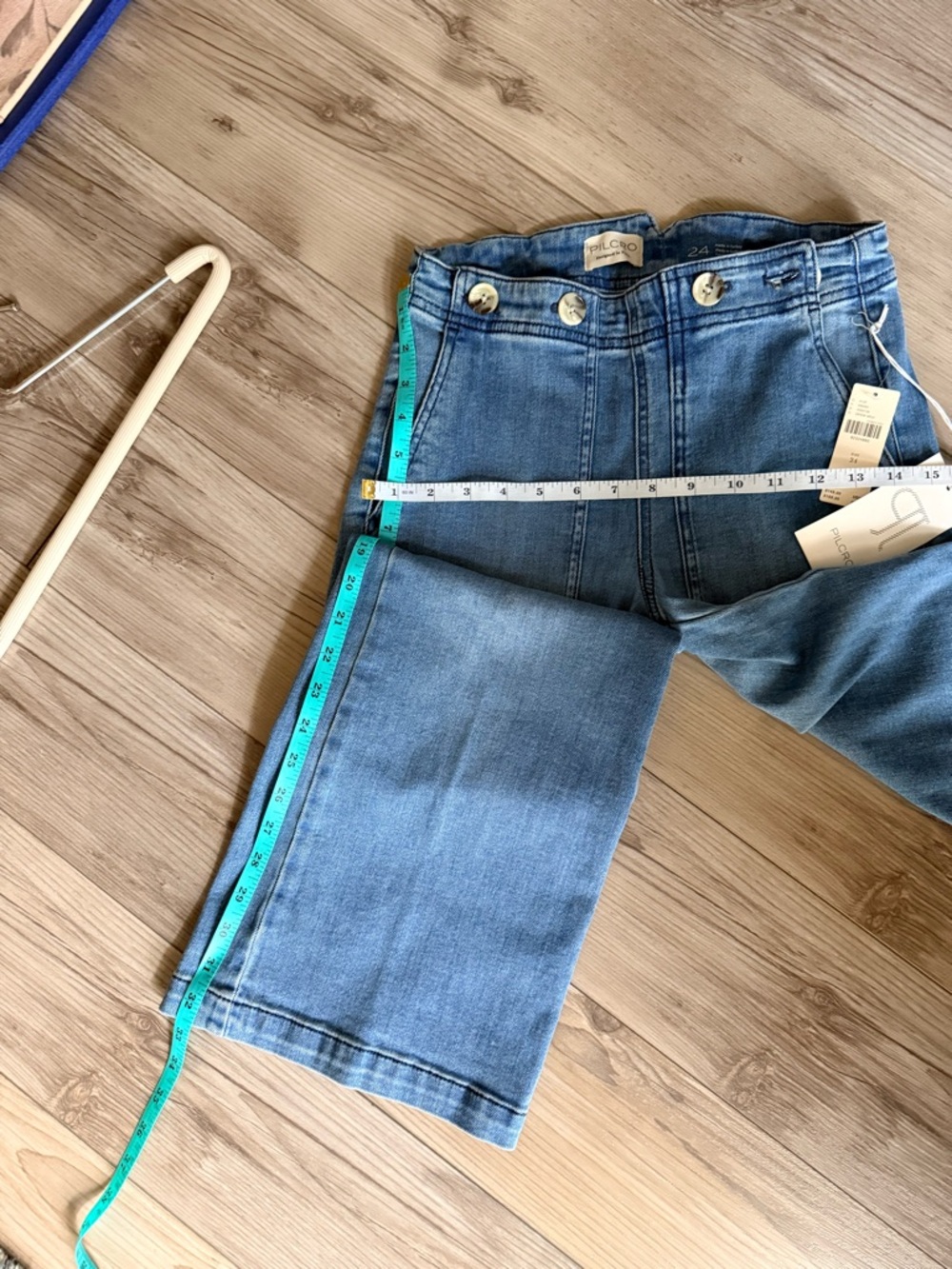 The Kit Cropped High-rise Wide-Leg Utility Denim Trouser by Pilcro - Picture 13 of 13